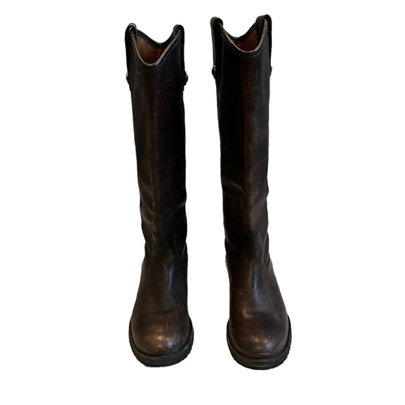 Frye Melissa Double Sole Button Lug Tall Leather Boot, Sz 6 - Picture 4 of 15